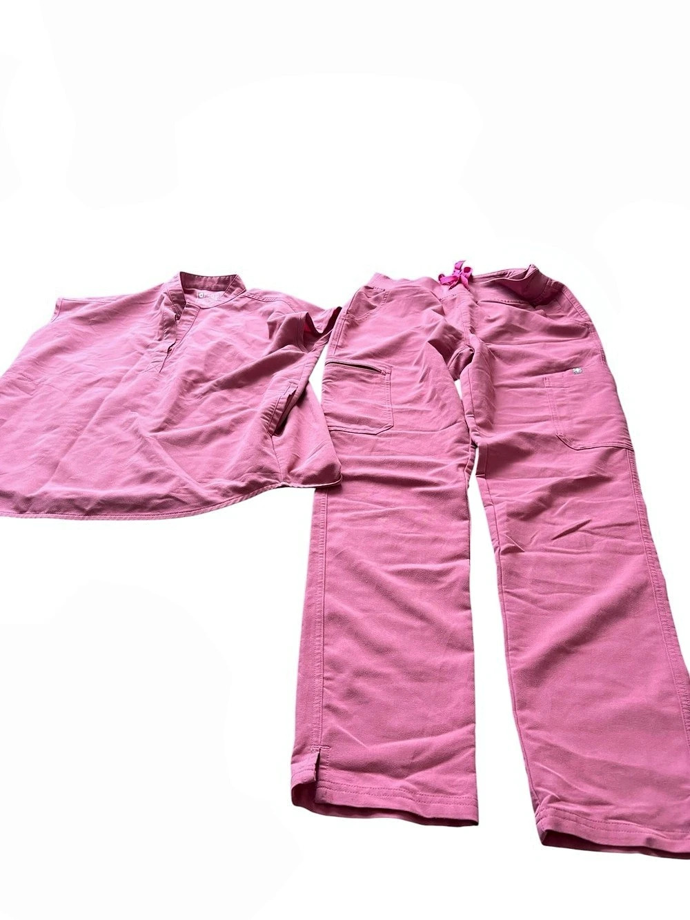 FIGS Pink Scrub Top & Straight Leg Pants